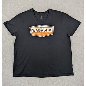 Wabasha Brewing Company St. Paul MN Breweriana Black V-Neck Graphic T-Shirt 2XL